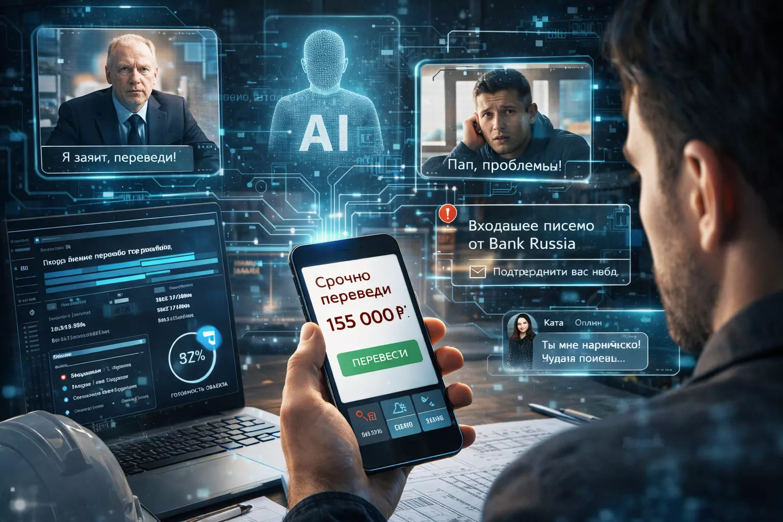 Как мошенники обманывают через ИИ: голос, видео, переписка и фальшивые личности