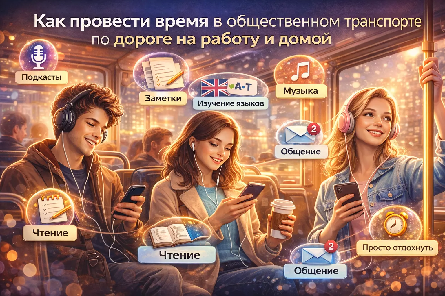 Чем заняться в общественном транспорте по пути на работу и обратно