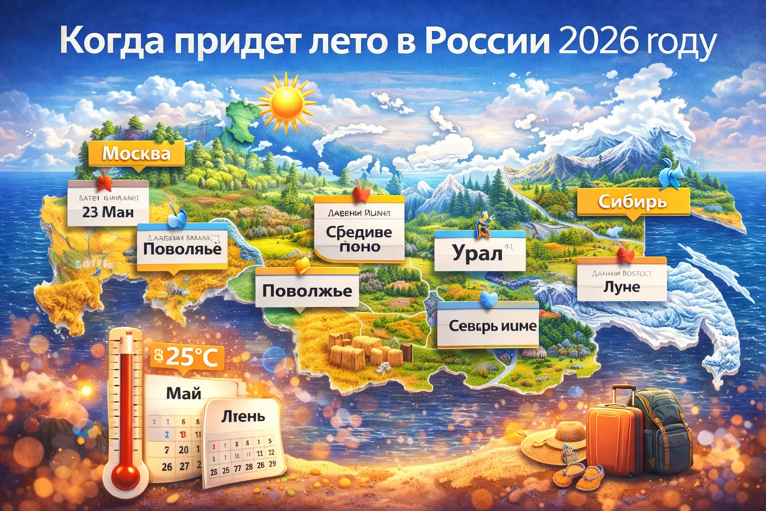 Когда придет лето в России в 2026 году: Москва, Урал, Сибирь и юг