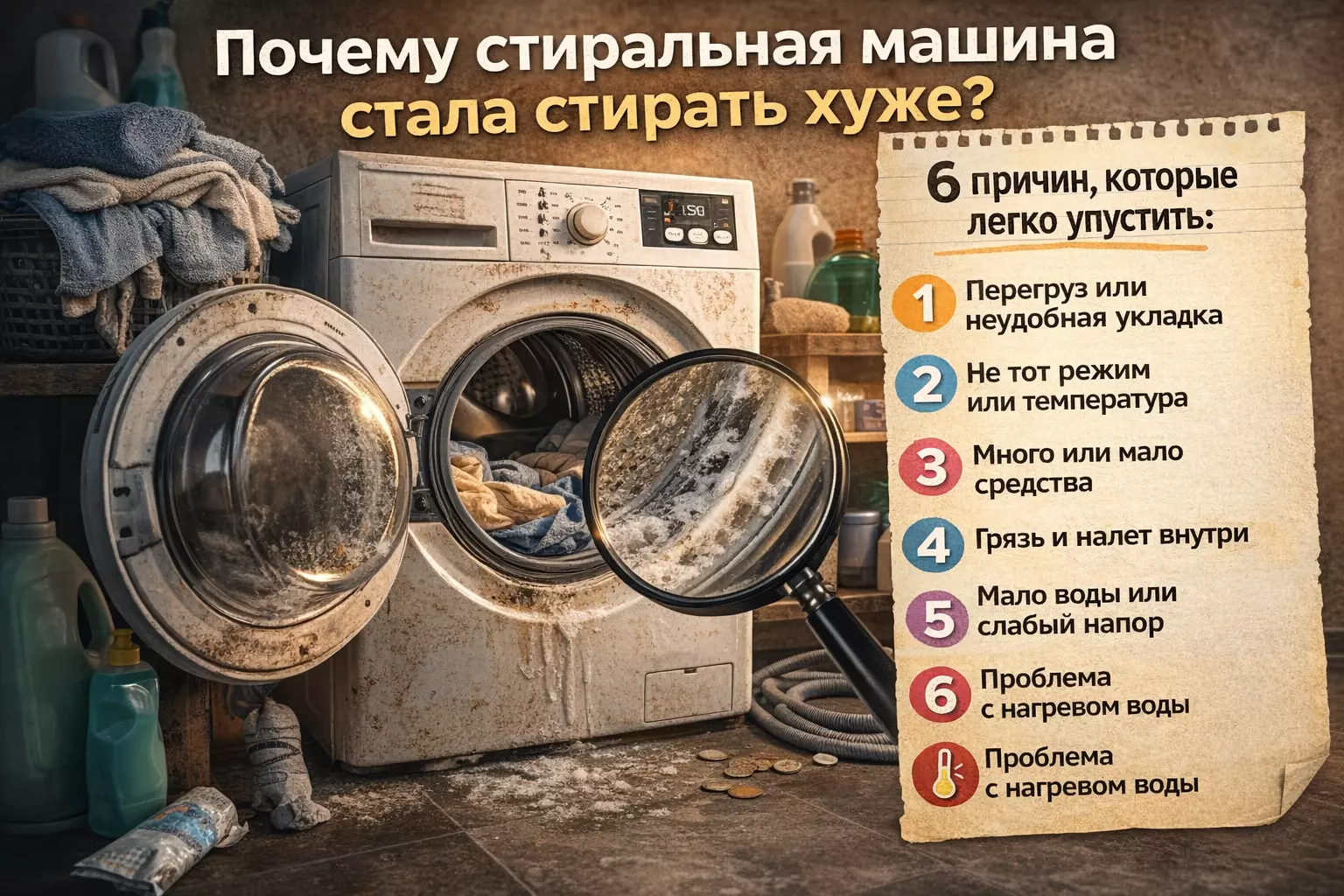 Стиральная машина стирает хуже: 6 частых причин проблемы